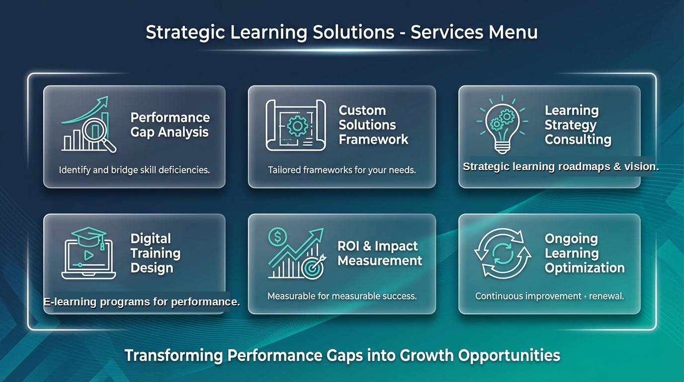Strategic Learning Solutions — Services Menu
